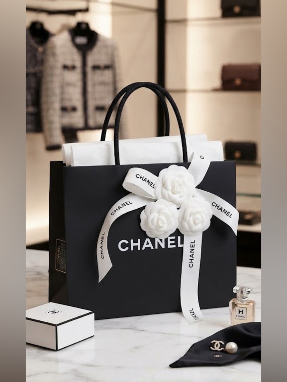 Chanel gift bag 9” by 7”